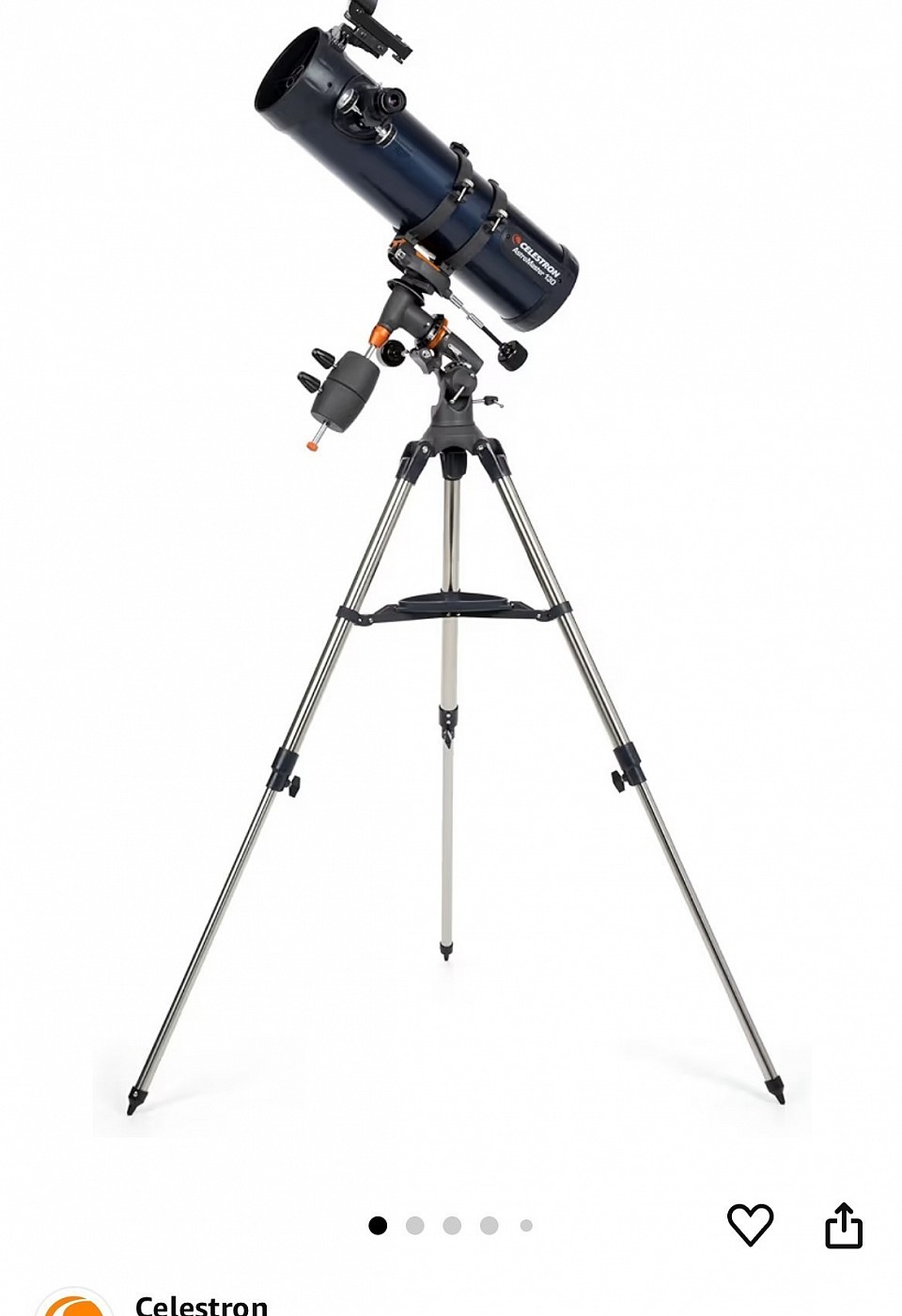 Celestron Astromaster 130EQ Celestron Astromaster 130EQ telescope with equatorial mount for astronomy beginners