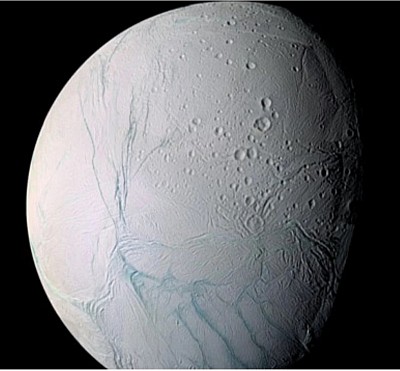 Enceladus the ice is so cold it’s hot. (Image credit Nasa)