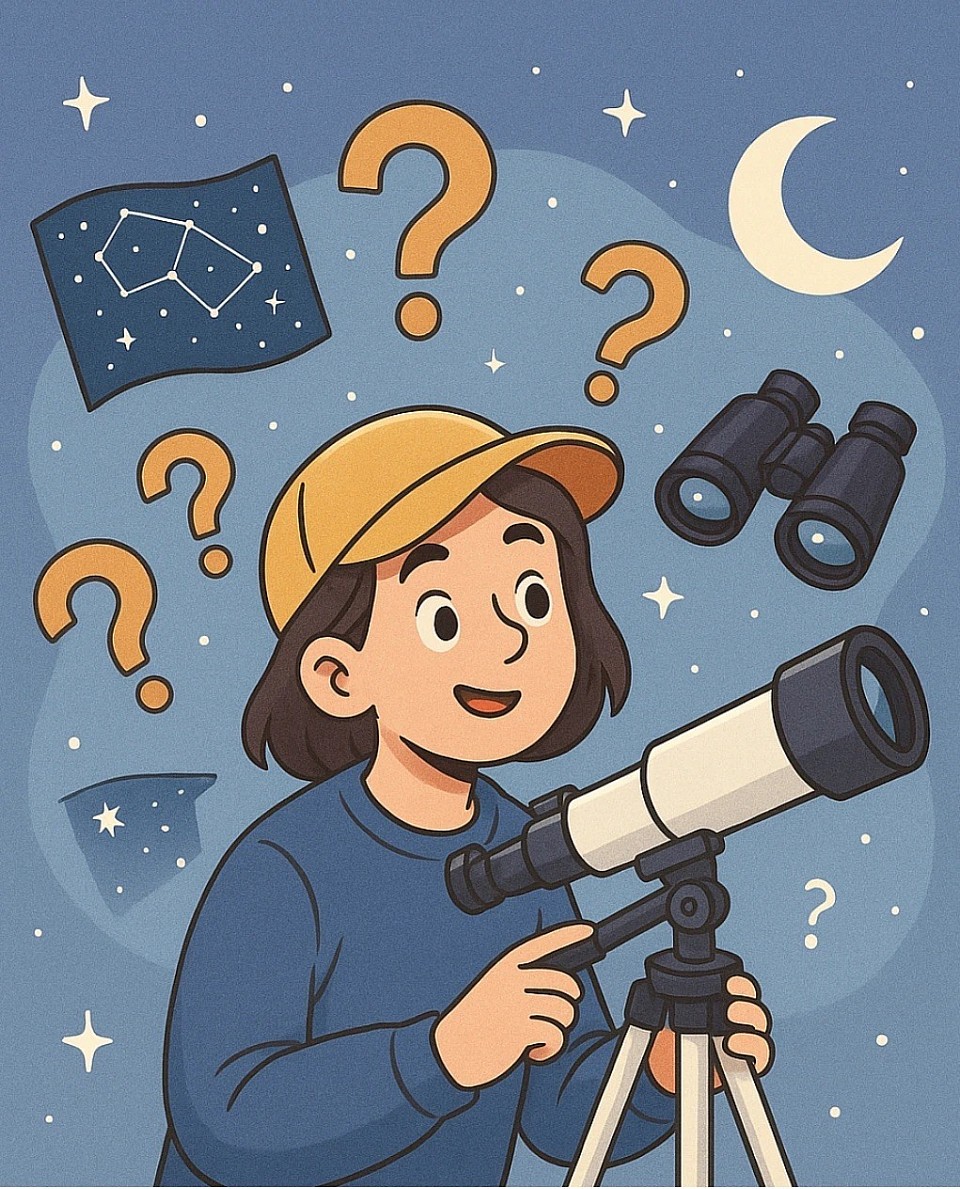 Astronomy/ Stargazer beginners Q & A’s  (image credit astronomy emporium & AI)