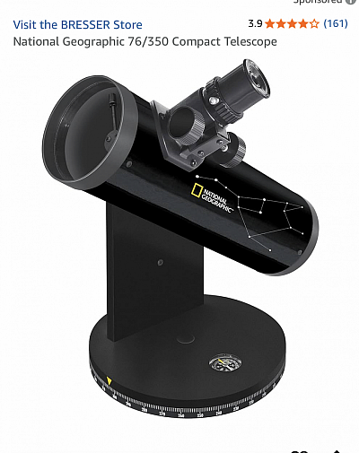National geographic tabletop telescope under £100 (image credit Amazon)